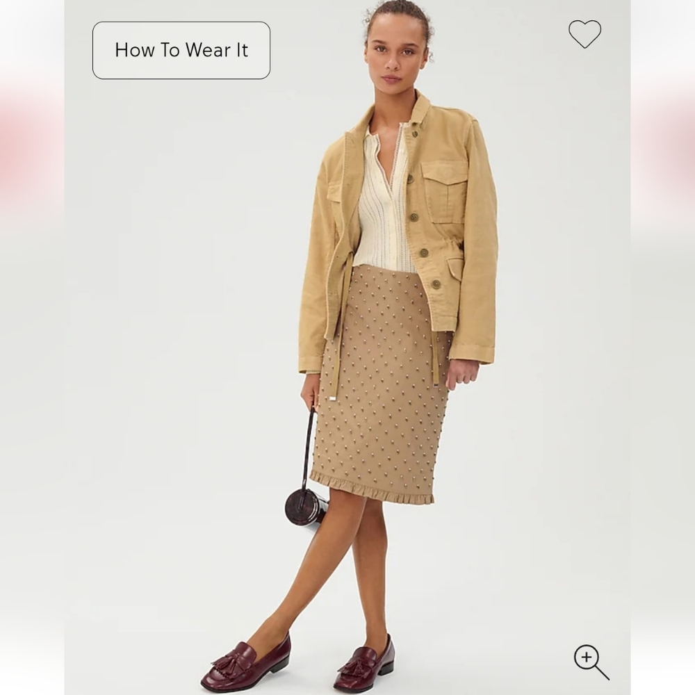 NWT J Crew Women"s Utility chore jacket in brushed chino Sz 2 (Fits M) Fall